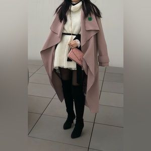 Misguided pink mauve dusty rose duster coat